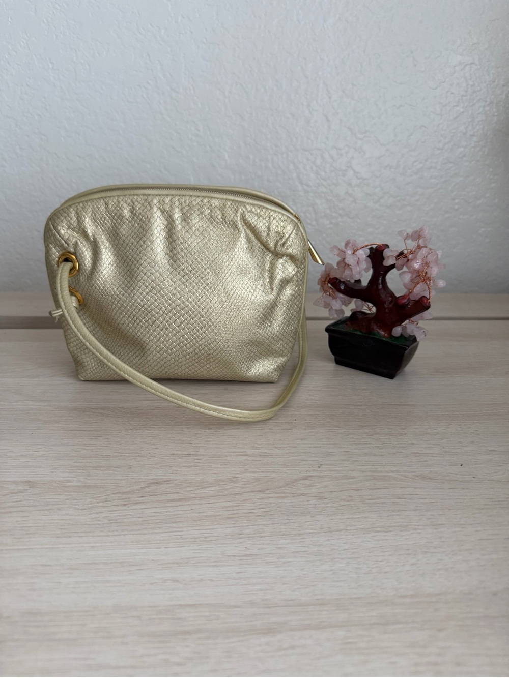 Bottega Veneta Metallic Gold Wristlet Clutch